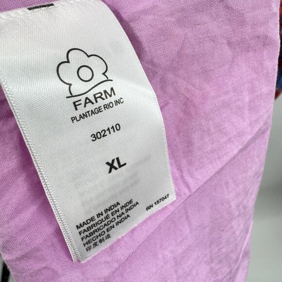 Farm Rio Dress‎ 100% Cotton Bananas Smocked Maxi Women's Size XL Multicolor NWT - Picture 13 of 16